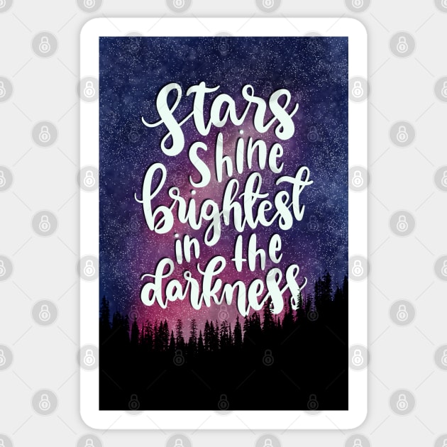 Stars Shine Brightest in the Darkness Sticker by NewBranchStudio